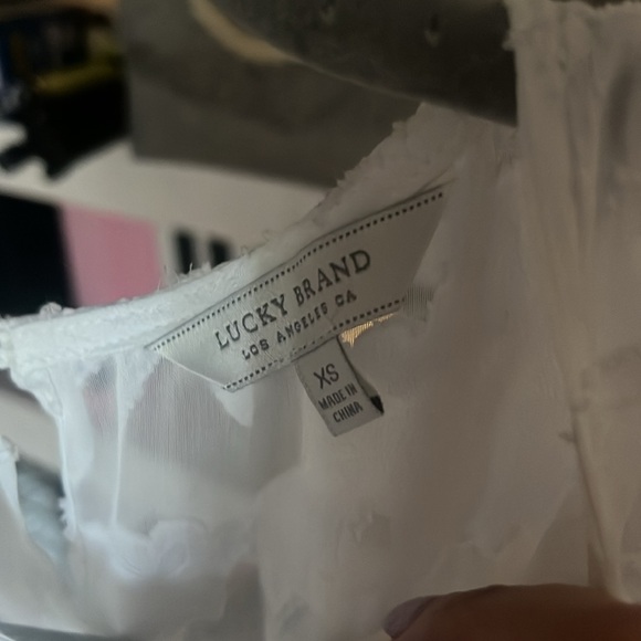 Lucky Brand White Floral Flowy Cold Shoulder Blouse Size XS - Picture 6 of 12